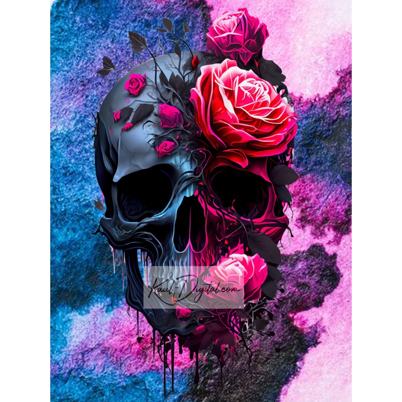 Skull with Roses