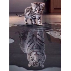 Katze mit Tiger Spiegel